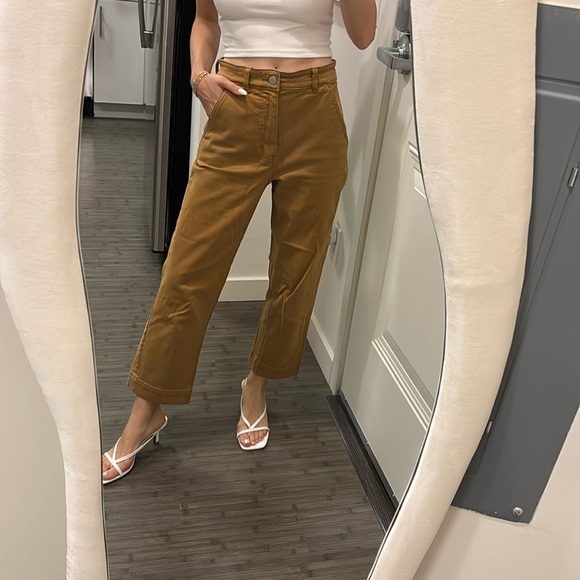 Everlane High-Rise Cropped Straight Short Jeans in Golden Brown Size 0 - Picture 7 of 7